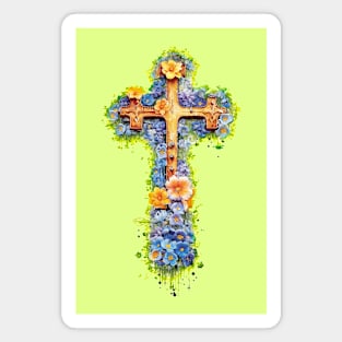 Cross of Flowers Magnet